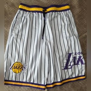 NBA Los Angeles Lakers Purple and White Athletic‎ Shorts/ Basket Ball Shorts